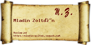 Mladin Zoltán névjegykártya